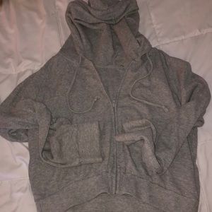 brandy melville cropped zip up sweatshirt